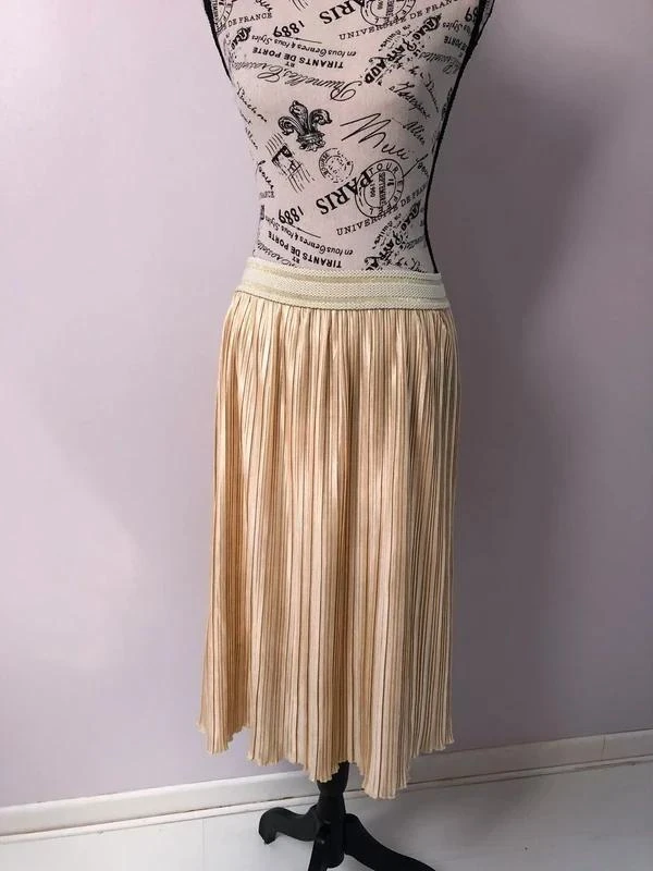 💛 Gold pleated skirt – Majolica – Size S – Very good condition – photo 7